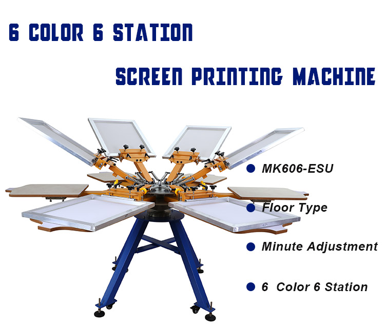 6 color 6 station screen printing machine | Professional Mesh ...