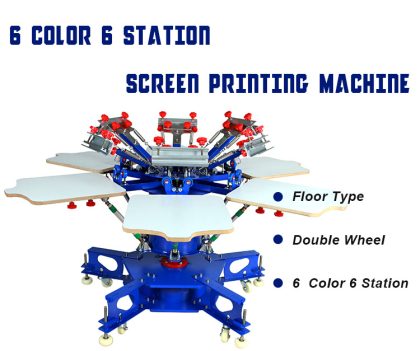 MK-F662E floor type six color six station double wheel screen printing machine