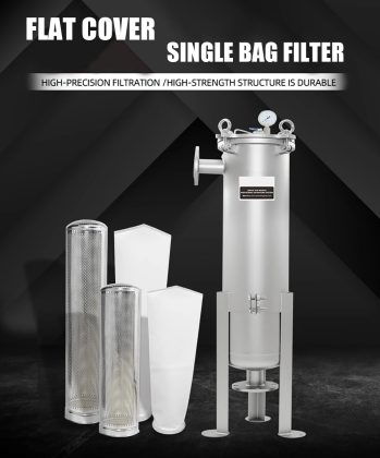 Flat cover single bag filter housing