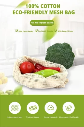 100% Cotton Reusable and Mesh Organic Bags