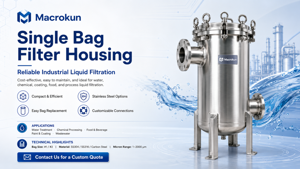 Single Bag Filter Housing for Reliable Industrial Liquid Filtration